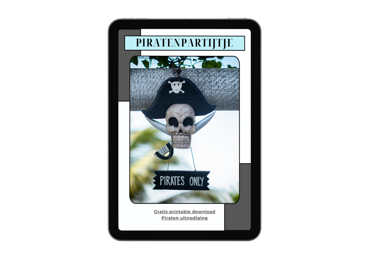 Gratis download - uitnodiging piratenpartijtje